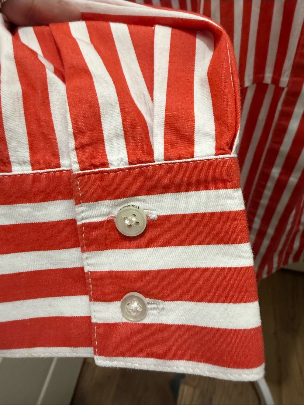 Favorite Daughter. Doors Always Open Ex-Boyfriend Shirt. Red/White Stripe. S. - Picture 10 of 14